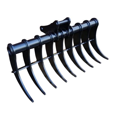 mini excavator rake bucket|excavator land clearing rakes.